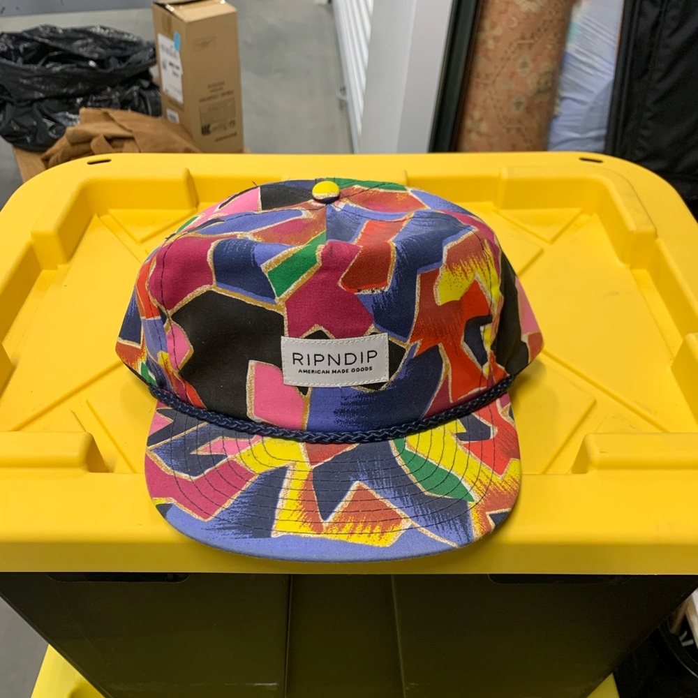 RIPNDIP snapback hat. Multi colored trucker.